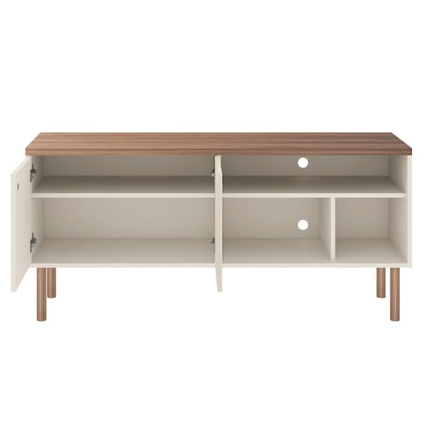 Manhattan Comfort Windsor 53.54 TV Stand, Off White and Nature - 3LC1