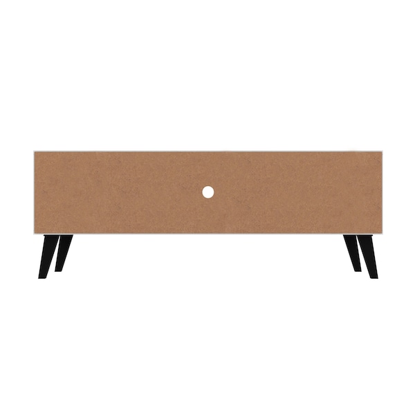 Manhattan Comfort Doyers 53.15 TV Stand, White and Nut Brown - 174AMC188