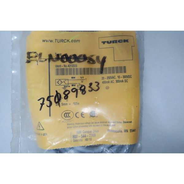 Interruptor de proximidad Turck 20-250V-AC - BI5-M18T-AZ3X 60MM