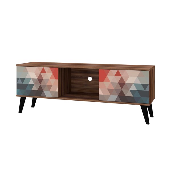 Manhattan Comfort Doyers 53.15 TV Stand, Multi Color Red and Blue - 174AMC213