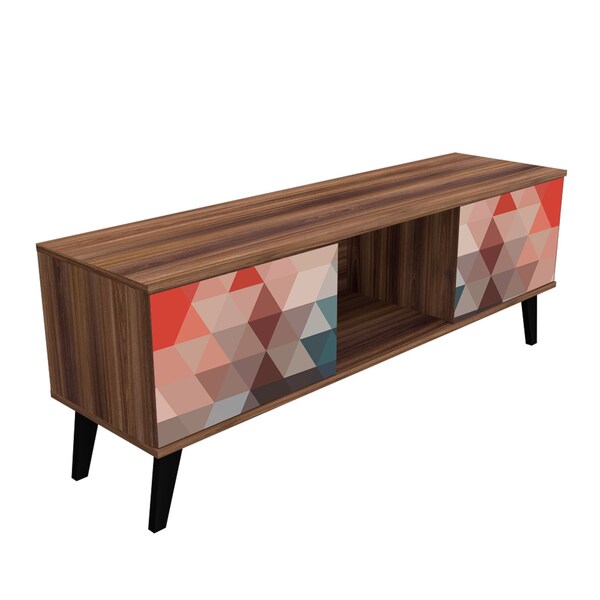 Manhattan Comfort Doyers 53.15 TV Stand, Multi Color Red and Blue - 174AMC213