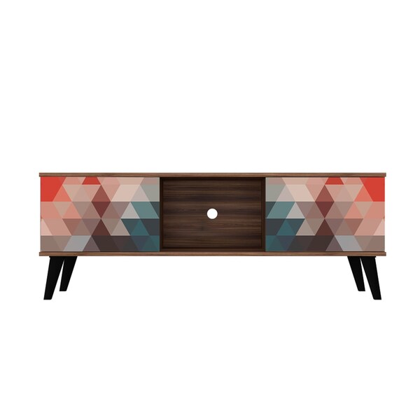 Manhattan Comfort Doyers 53.15 TV Stand, Multi Color Red and Blue - 174AMC213