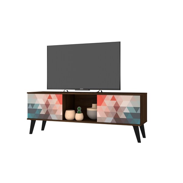Manhattan Comfort Doyers 53.15 TV Stand, Multi Color Red and Blue - 174AMC213