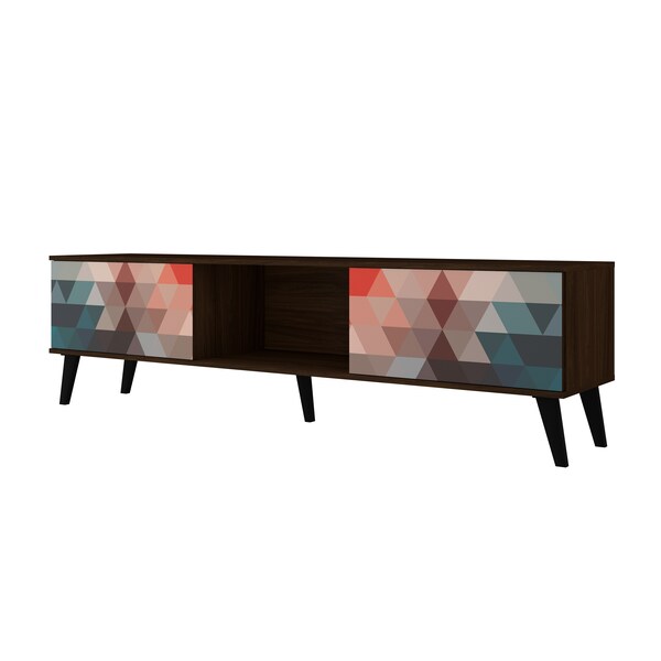 Manhattan Comfort Doyers 70.87 TV Stand, Multi Color Red and Blue - 176AMC213