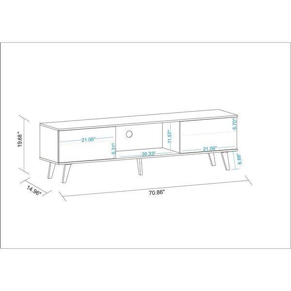 Manhattan Comfort Doyers 70.87 TV Stand, Multi Color Red and Blue - 176AMC213
