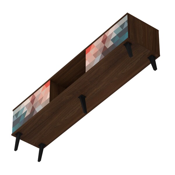 Manhattan Comfort Doyers 70.87 TV Stand, Multi Color Red and Blue - 176AMC213