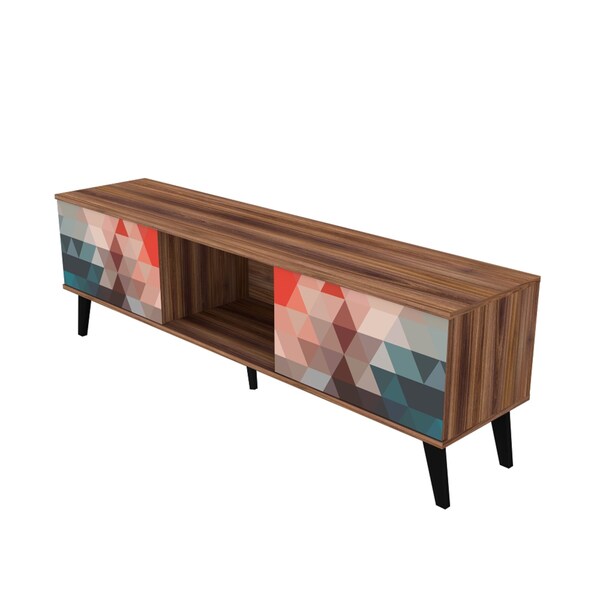 Manhattan Comfort Doyers 70.87 TV Stand, Multi Color Red and Blue - 176AMC213