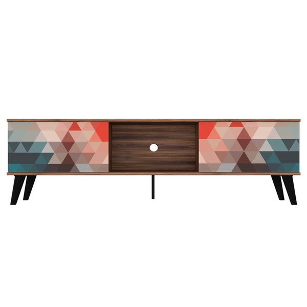 Manhattan Comfort Doyers 70.87 TV Stand, Multi Color Red and Blue - 176AMC213