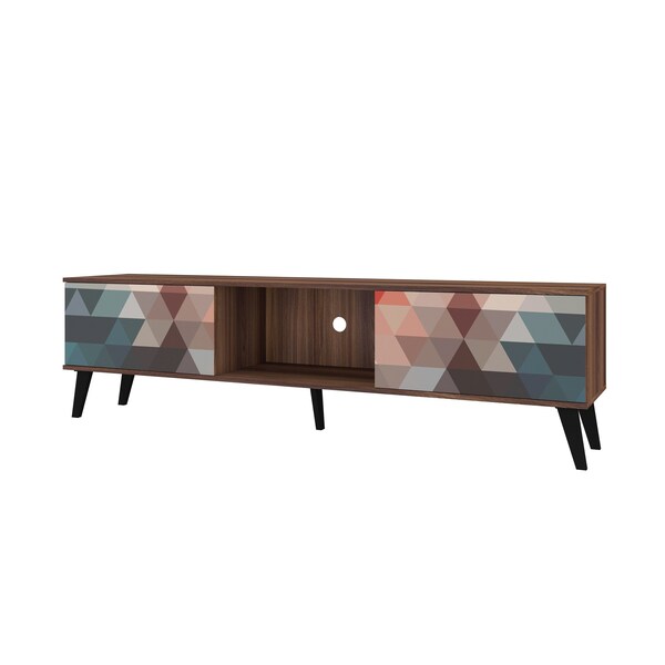Manhattan Comfort Doyers 70.87 TV Stand, Multi Color Red and Blue - 176AMC213
