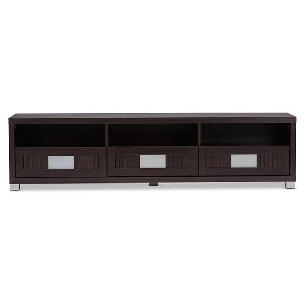 Baxton Studio Gerhardine Wood 63-Inch TV Cabinet with 3-drawer - 118-6502