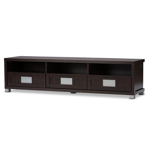 Baxton Studio Gerhardine Wood 63-Inch TV Cabinet with 3-drawer - 118-6502