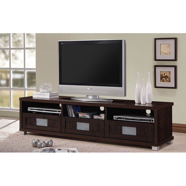 Baxton Studio Gerhardine Wood 63-Inch TV Cabinet with 3-drawer - 118-6502