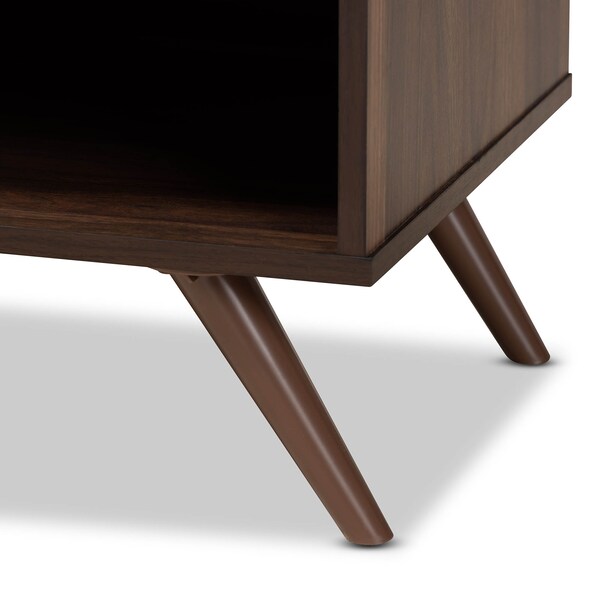 Baxton Studio Naoki Grey and Walnut Finished Wood 2-Door TV Stand - 168-10927