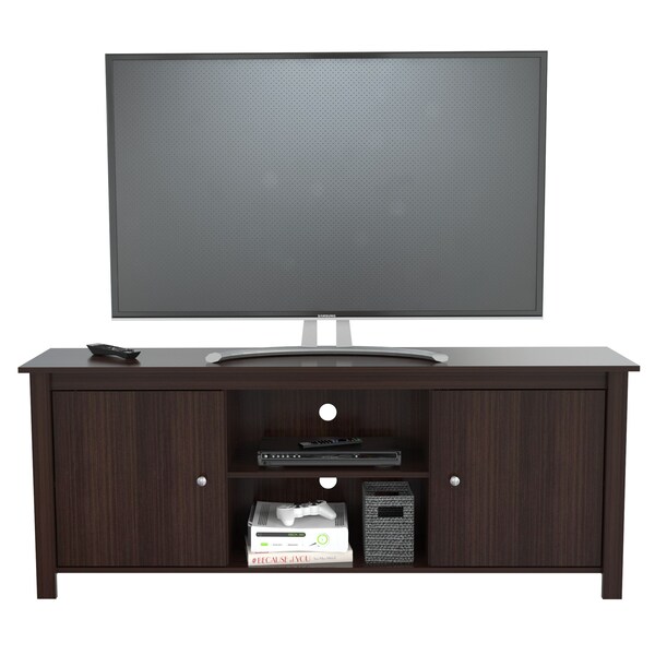 Inval TV Stand 63 in. W Espresso Fits TVs Up to 60 in. with Storage Doors - MTV-12119