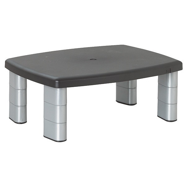 3M Adjustable Monitor Stand, Holds 40 Lb., Black/Silver - MS80B