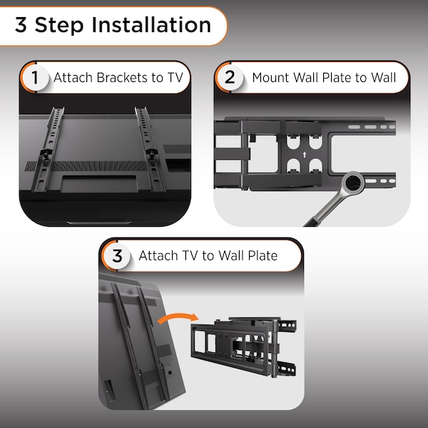Promounts Full Motion TV Wall Mount for TVs 37 in. - 85 in. Up to 88 lbs - OMA6402