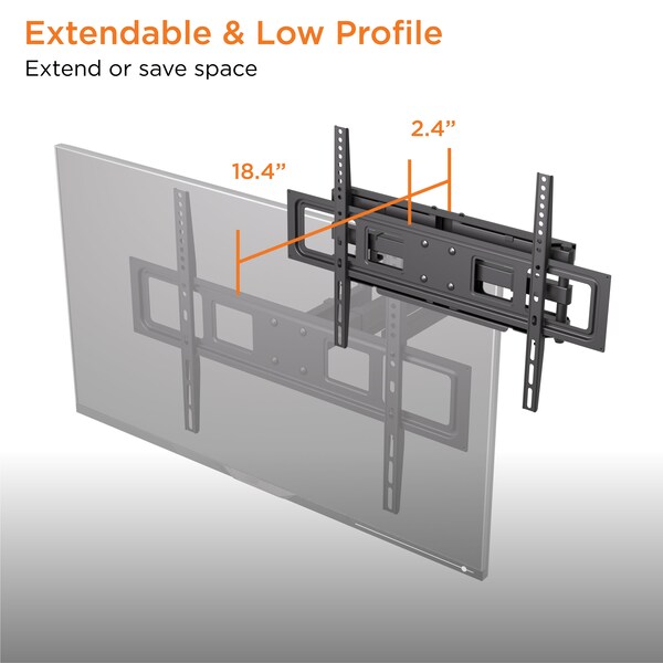 Promounts Full Motion TV Wall Mount for TVs 37 in. - 85 in. Up to 88 lbs - OMA6402