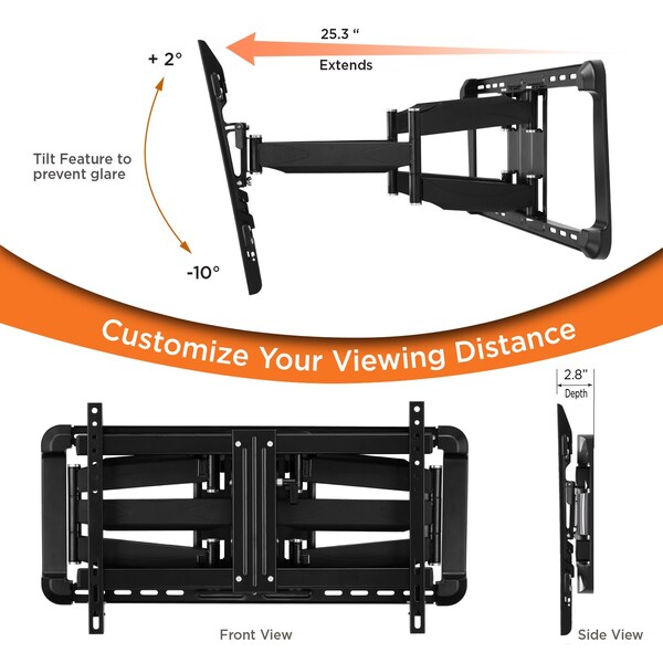 Promounts Full Motion TV Wall Mount for TVs 37 in. - 100 in. Up to 150 lbs - UA-PRO640