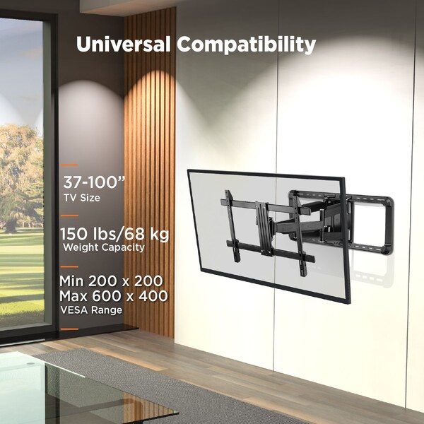 Promounts Full Motion TV Wall Mount for TVs 37 in. - 100 in. Up to 150 lbs - UA-PRO640