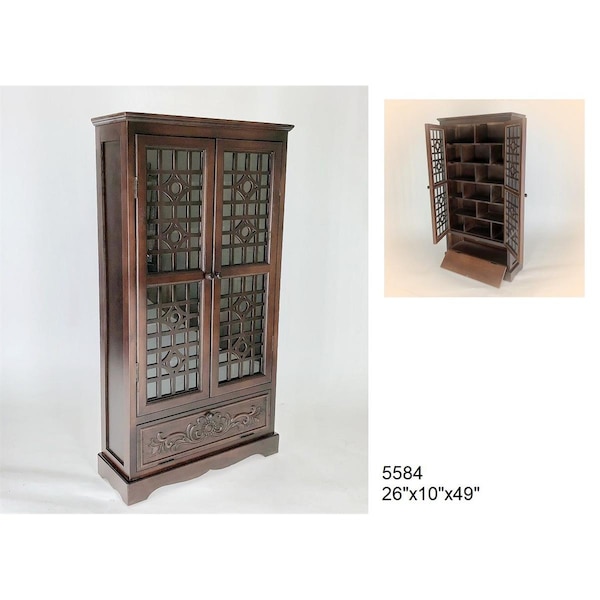 Wayborn Furniture & Access Cabinet Multimedia Storage 2 Doors - Brown - 5584