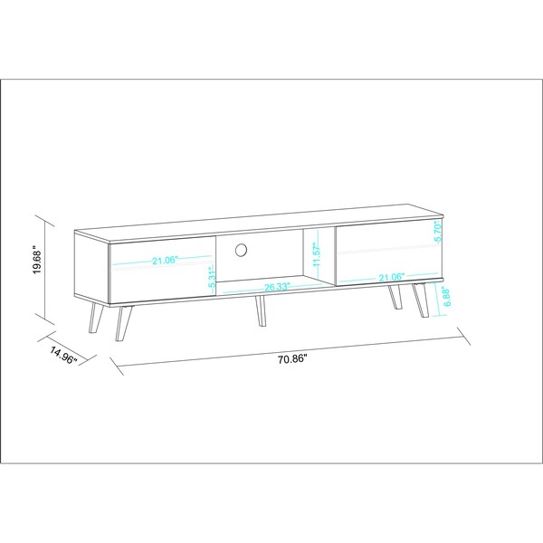 Manhattan Comfort Doyers 70.87 TV Stand, White and Nut Brown - 176AMC188