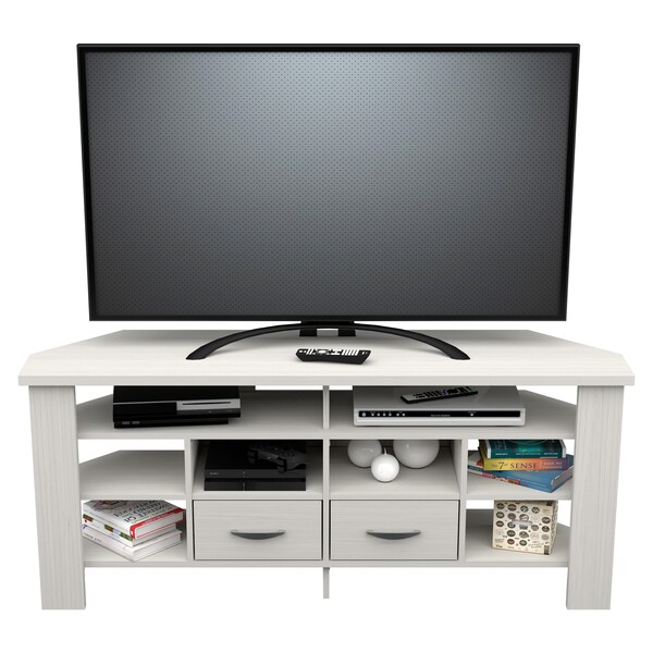 Inval Corner TV Stand 59.1 in. W Washed Oak Fits TVs up to 60 in. - MTV-21619