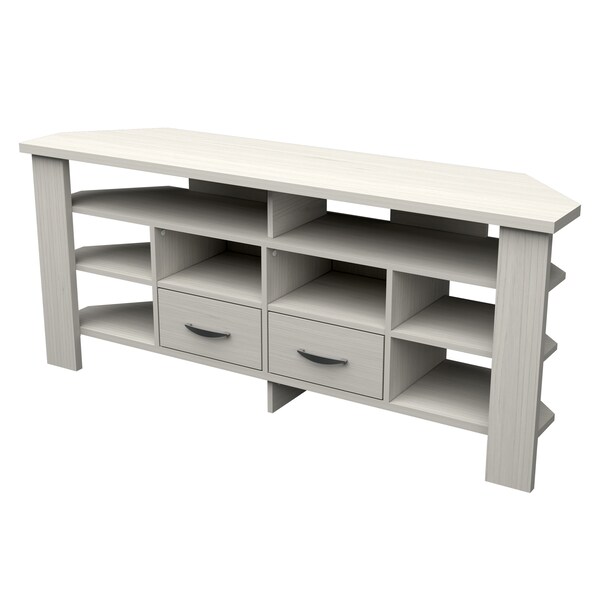 Inval Corner TV Stand 59.1 in. W Washed Oak Fits TVs up to 60 in. - MTV-21619