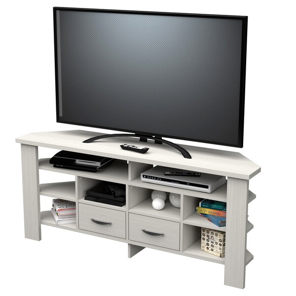 Inval Corner TV Stand 59.1 in. W Washed Oak Fits TVs up to 60 in. - MTV-21619