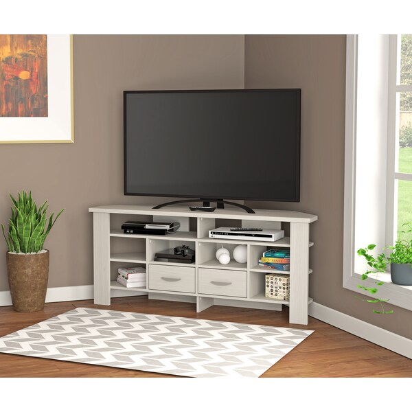 Inval Corner TV Stand 59.1 in. W Washed Oak Fits TVs up to 60 in. - MTV-21619
