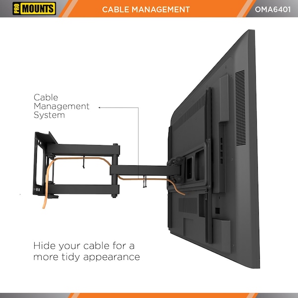 Promounts Full Motion TV Wall Mount for TVs 37 in. to 92 in. Up to 88 lbs - OMA6401