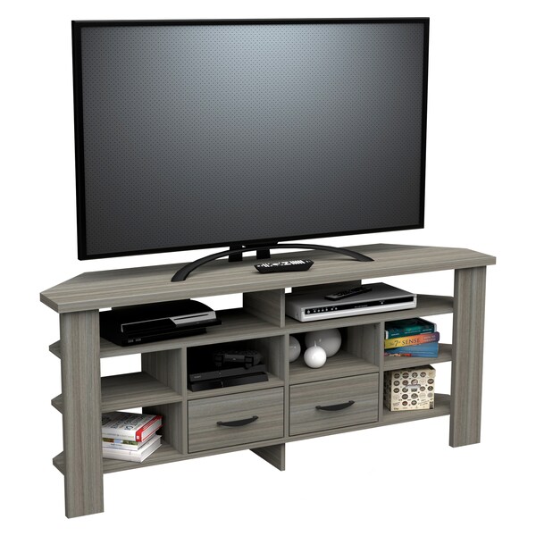 Inval Corner TV Stand 59.1 in. W Smoke Oak Fits TVs up to 60 in. - MTV-21319