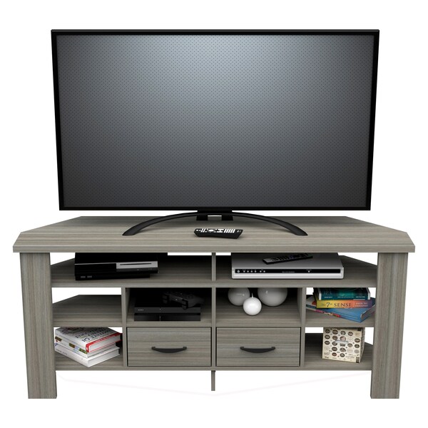 Inval Corner TV Stand 59.1 in. W Smoke Oak Fits TVs up to 60 in. - MTV-21319