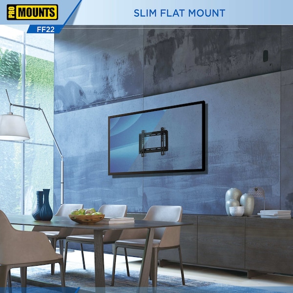 Promounts Flat TV Wall Mount for TVs 13 in. - 47 in. Up to 55 lbs - FF22