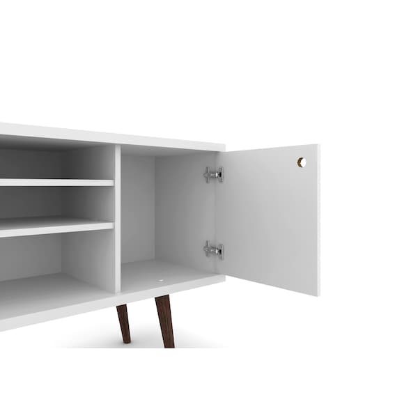 Manhattan Comfort TV Stand, Mid Century, White, 53.14" - 200AMC6
