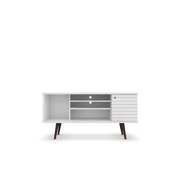 Manhattan Comfort TV Stand, Mid Century, White, 53.14" - 200AMC6