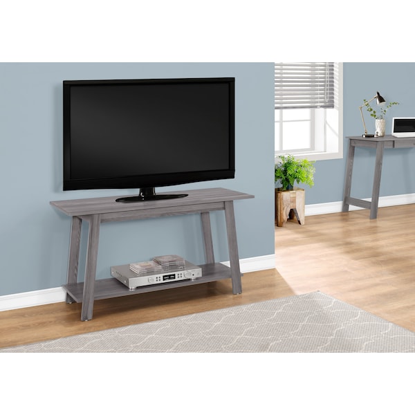 Monarch Specialties Tv Stand, 42 Inch, Console, Storage Shelves, Living Room, Bedroom, Laminate, Grey - I 2737