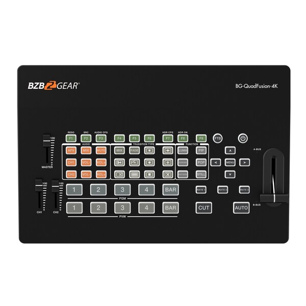 Bzbgear 4-Channel 4K UHD Live Streaming HDMI/DP Switcher Mixer W/ PIP & USB 3.0 Capture Card - BG-QUADFUSION-4K