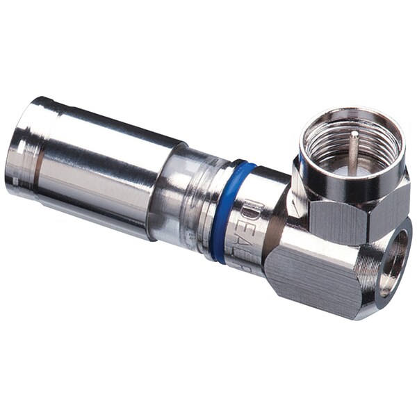 Ideal RG6 and RG6 InSITE RTQ Plenum Right-Angle F-Connector, Pack/5 - 92-691