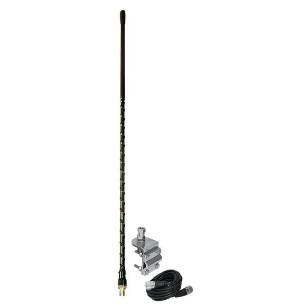 Procomm Procomm HSS995-2B 2 ft. Bull Dog 750 watt 3-Way Single Mirror Mount Fiberglass Antenna Kit with SO239 Connectors; Black - HSS995-2B