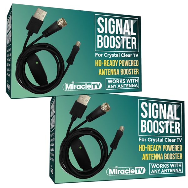 Miracle Tv HDTV Antenna Signal Booster, Hi-Pow, PK 2 - 602800