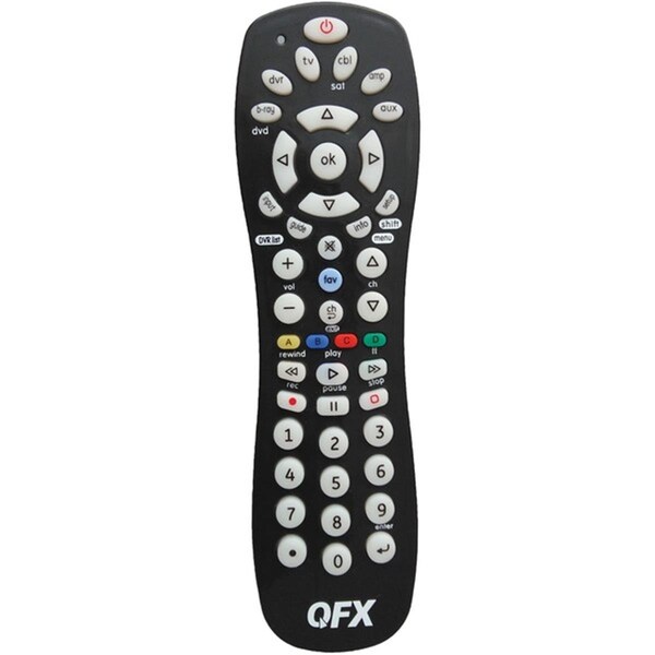 Qfx 6-in-1 Universal Remote Control with Glow-in-the-Dark Buttons, Black - QF392467