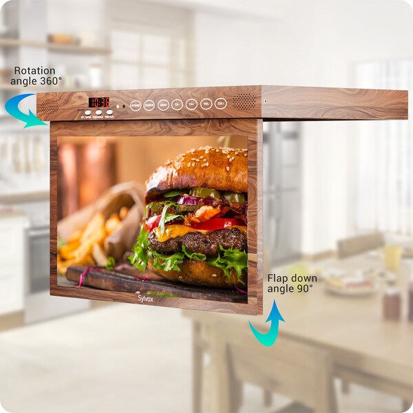 Sylvox 15.6in Smart Under Cabinet TV for Kitchen Wood - KT16A0KHGA-W
