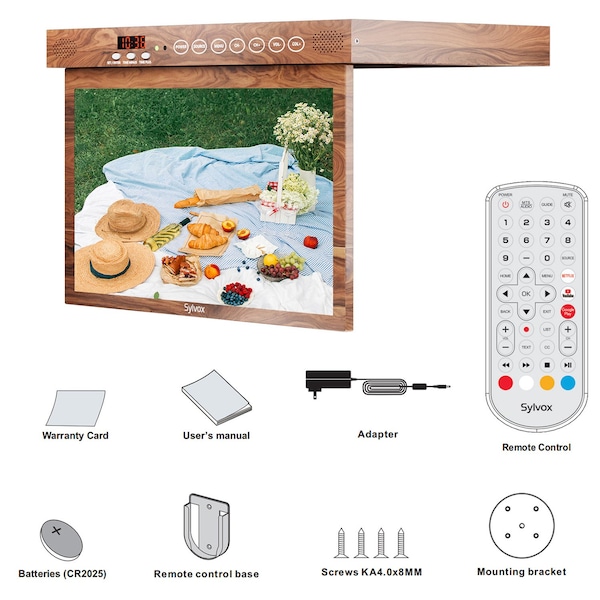 Sylvox 15.6in Smart Under Cabinet TV for Kitchen Wood - KT16A0KHGA-W