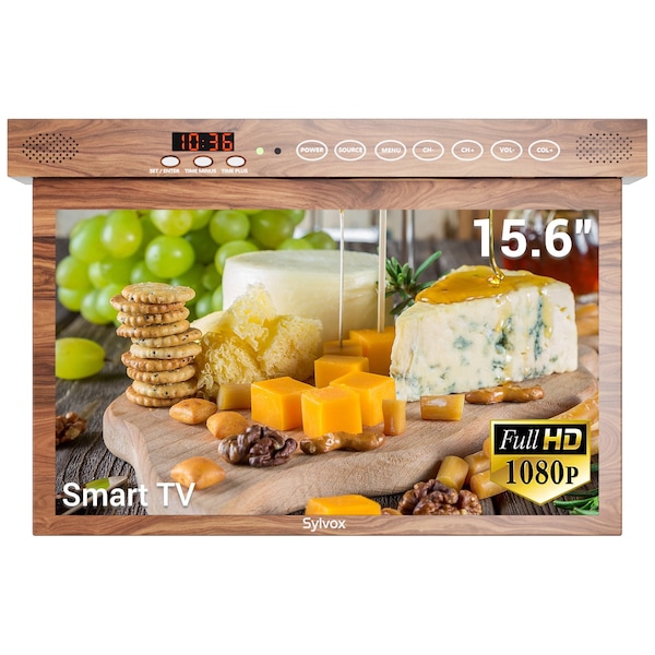 Sylvox 15.6in Smart Under Cabinet TV for Kitchen Wood - KT16A0KHGA-W