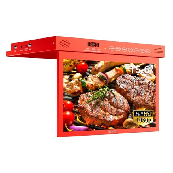 Sylvox 15.6in Smart Under Cabinet TV for Kitchen Red - KT16A0KHGA-R