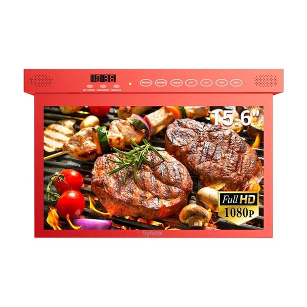 Sylvox 15.6in Smart Under Cabinet TV for Kitchen Red - KT16A0KHGA-R