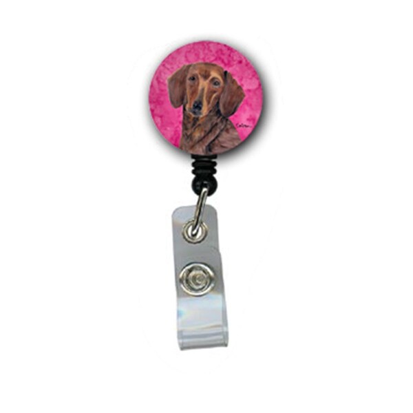 Carolines Treasures Dachshund Retractable Badge Reel Or Id Holder With Clip - SC9137PK-BR