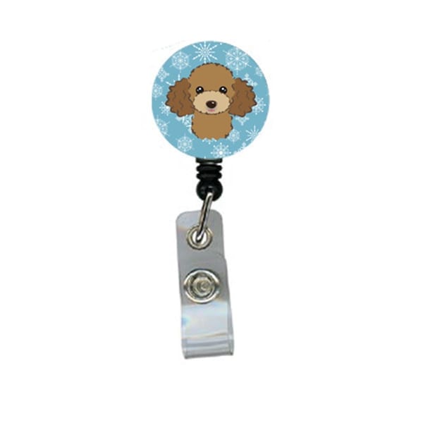 Teacher&Aposs Aid Snowflake Chocolate Brown Poodle Retractable Badge Reel - TE2934894