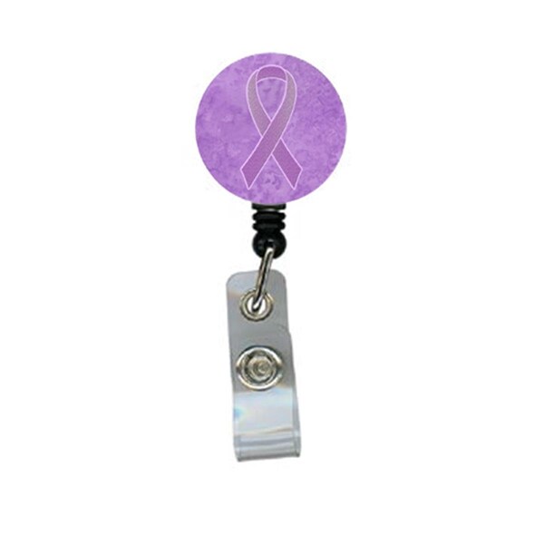 Teacher&Aposs Aid Lavender Ribbon for All Cancer Awareness Retractable Badge Reel - TE2922503