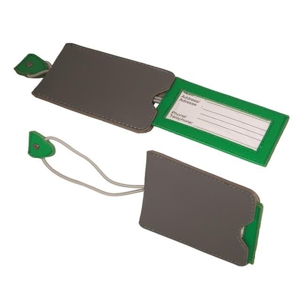 Debco Debco LT8861 Perth Jet Privacy Luggage Tag - Green / Grey  - 12 Pack - LT8861